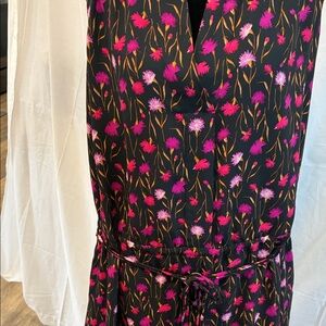 GAP Black Mini Dress with Pink Floral Print